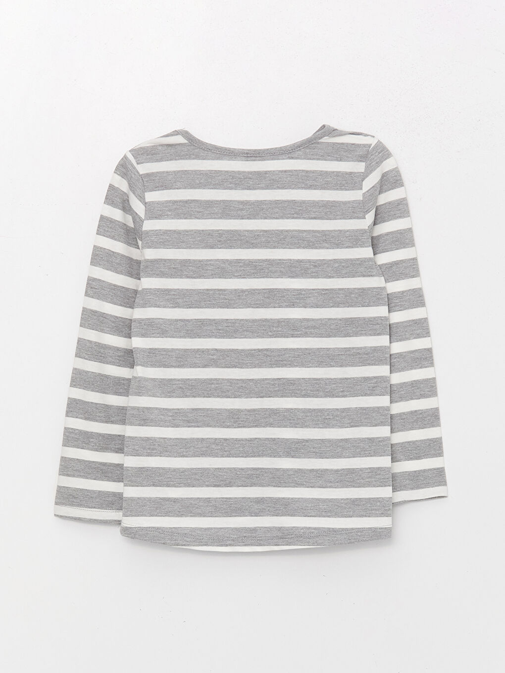 T-shirt à Col Rond Rayé à Manches Longues pour Filles-1