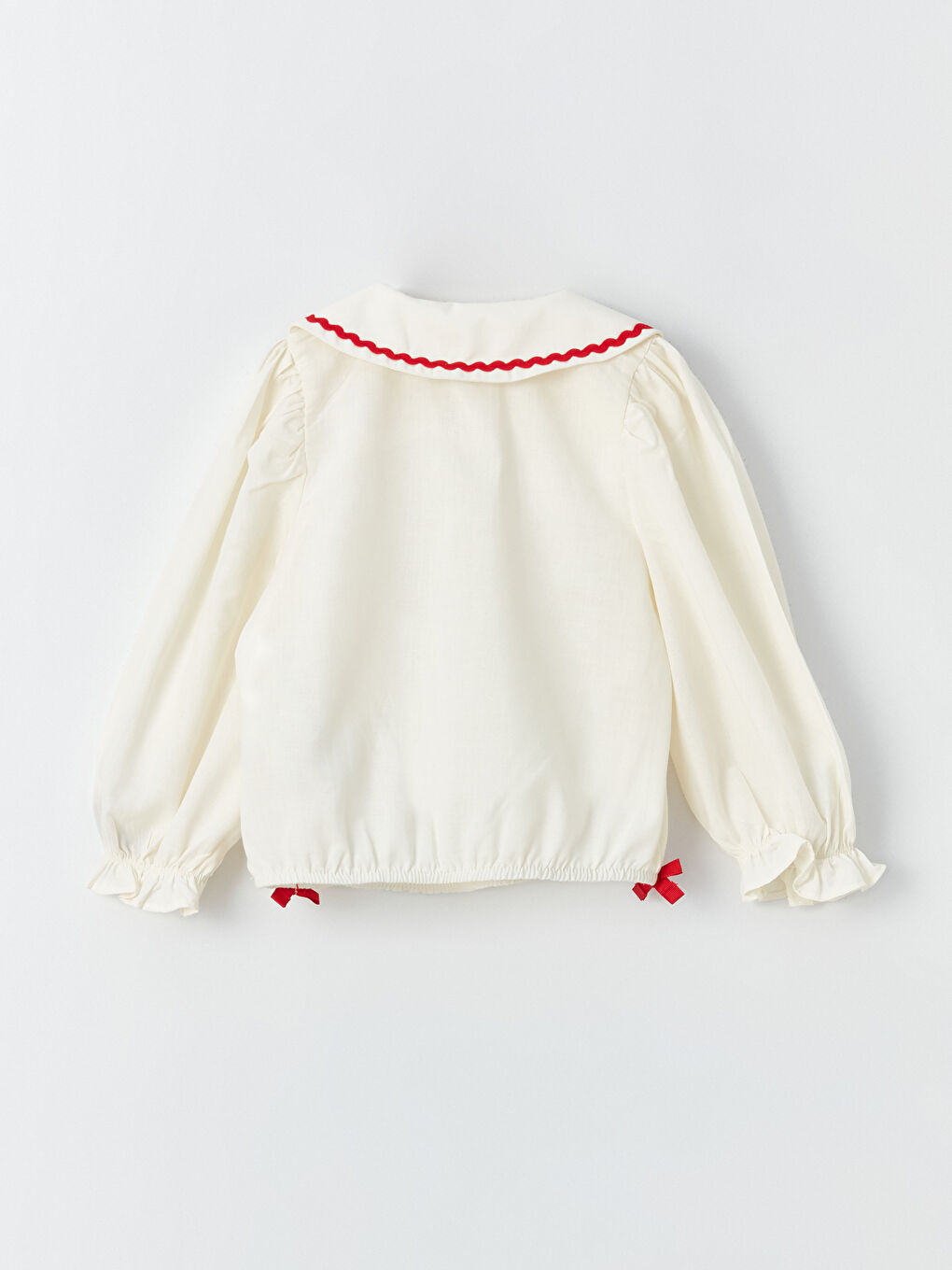 Peter Pan Collar Long Sleeve Embroidered Baby Girls' Shirt-4