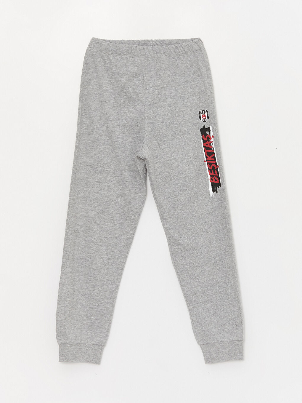 Siyah Bisiklet Yaka Beşiktaş Baskılı Uzun Kollu Erkek Çocuk Pijama Takımı-4