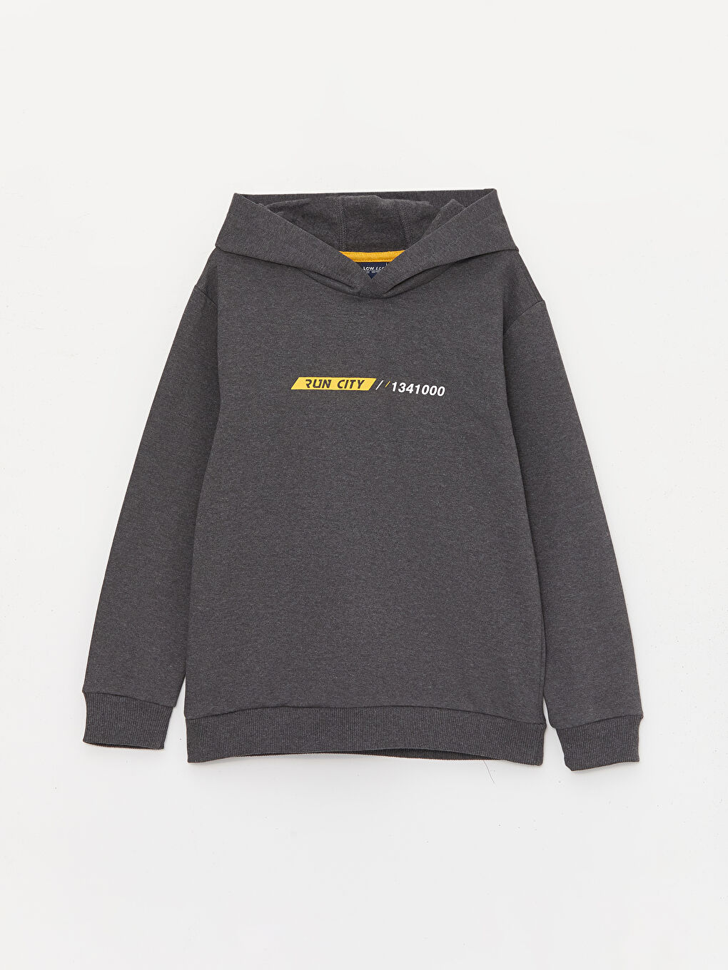 Antrasit Baskılı Uzun Kollu Erkek Çocuk Hoodie