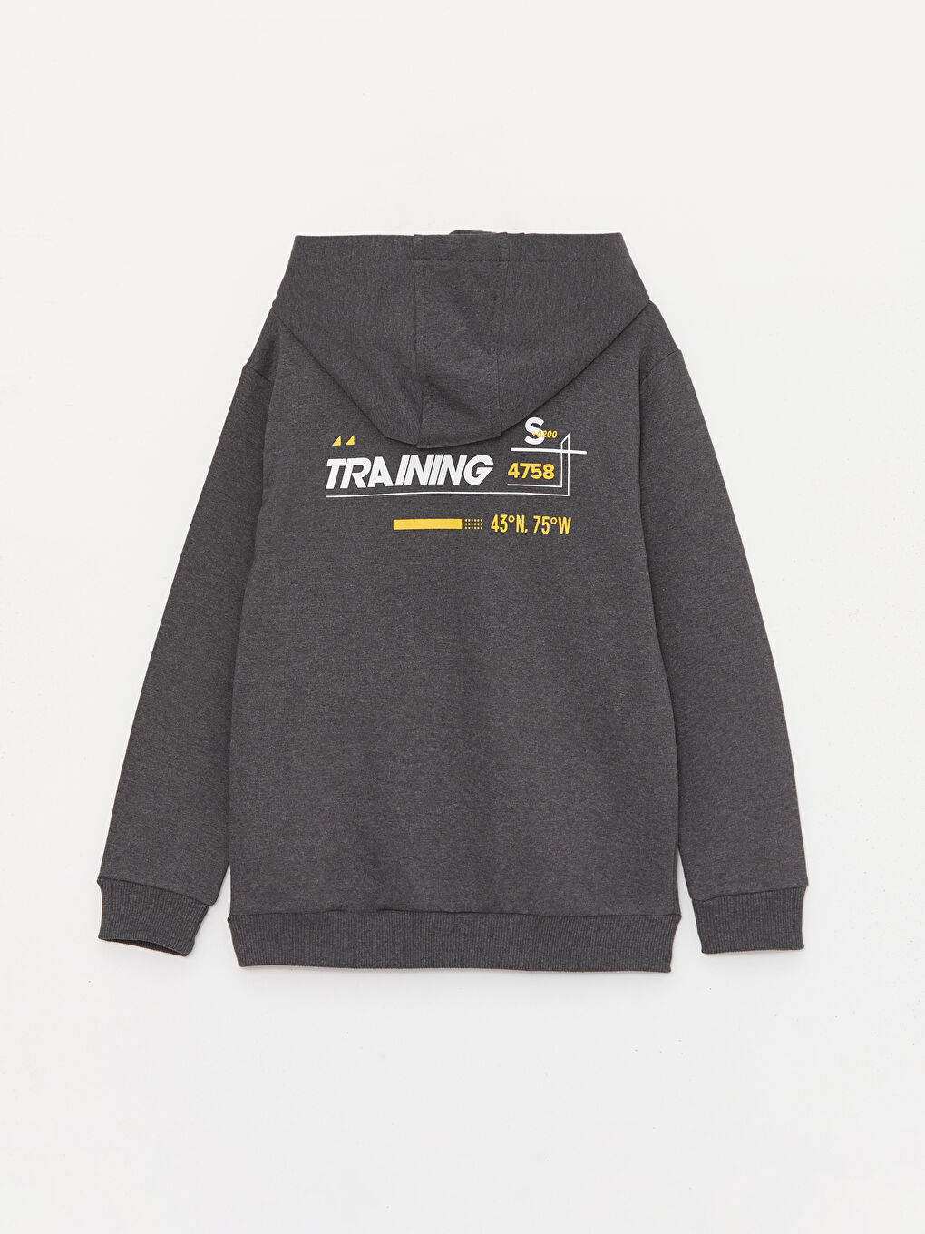 Antrasit Baskılı Uzun Kollu Erkek Çocuk Hoodie-1