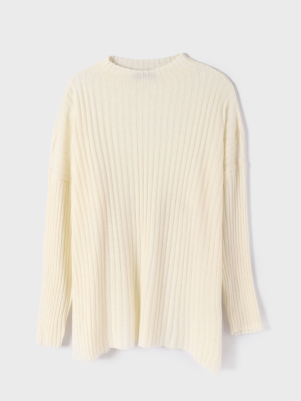 Crew Neck Plain Long Sleeve Women's Knitwear Tunic