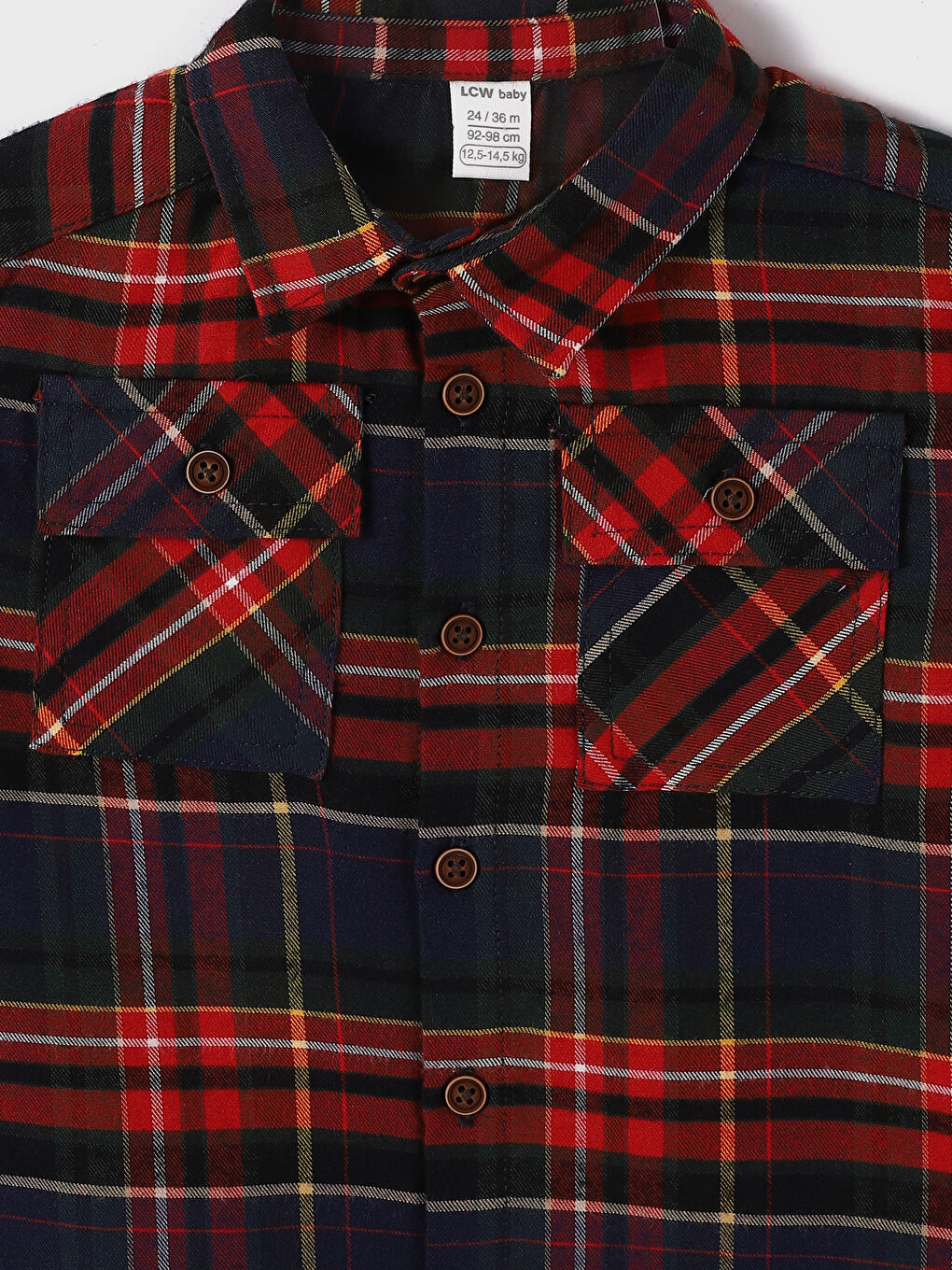 Long Sleeve Plaid Patterned Baby Boy Shirt-2