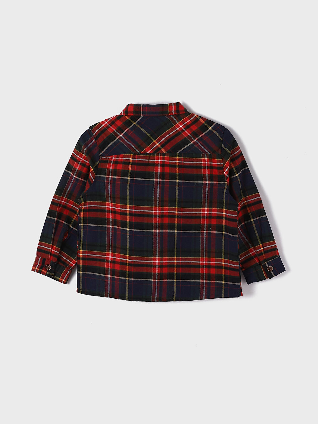Long Sleeve Plaid Patterned Baby Boy Shirt-1