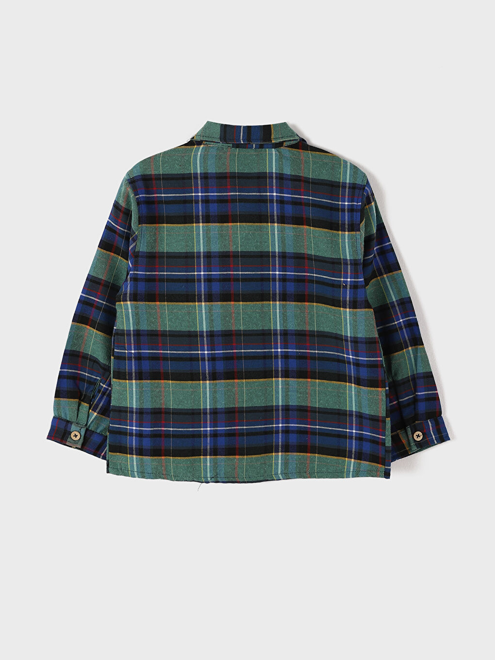 قميص فلانيل كاروهات كم طويل للأولاد-1