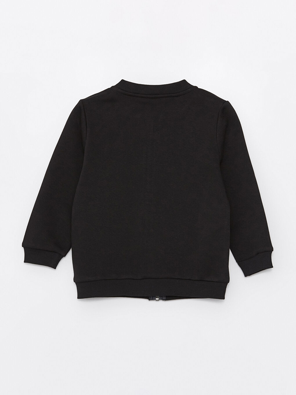 سويت شيرت بسحاب سادة ياقة دائرية كم طويل أولاد رضع-2