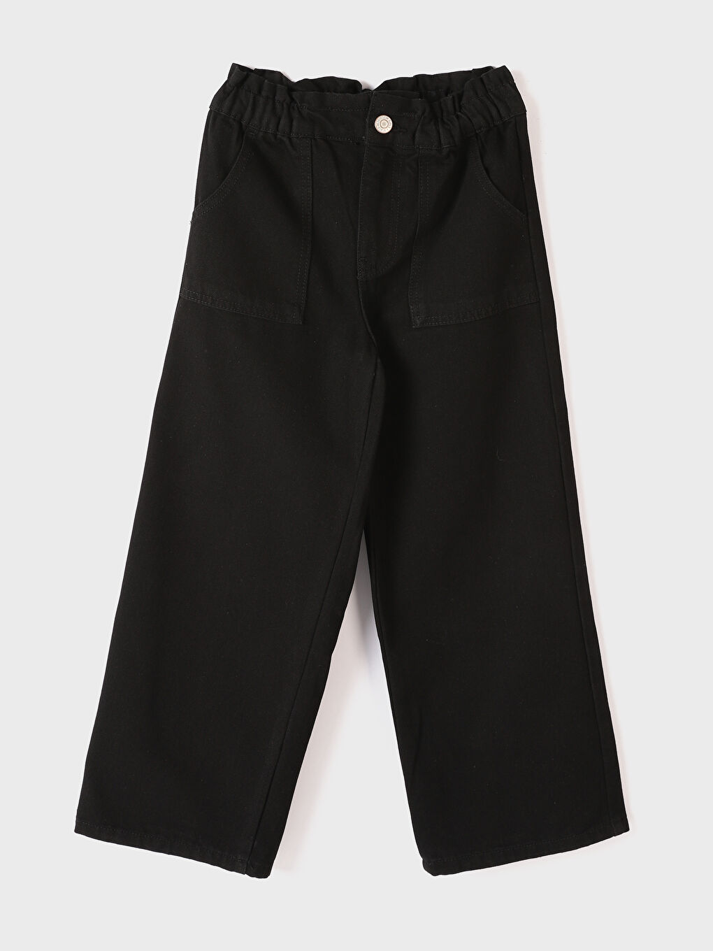 Elastic Waist Wide Leg Girl Jean Trousers