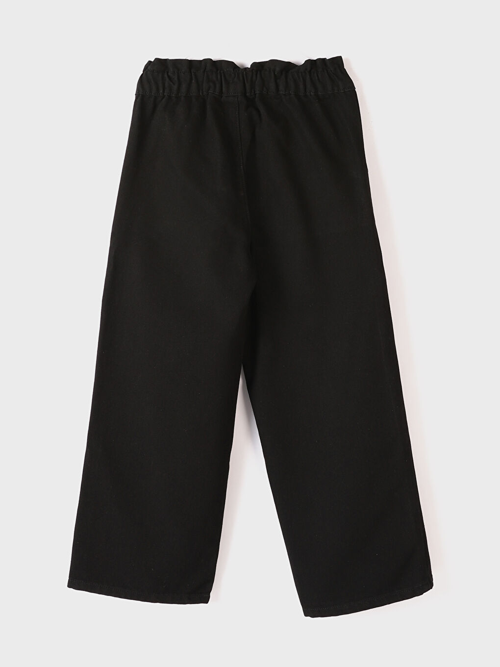 Elastic Waist Wide Leg Girl Jean Trousers-3