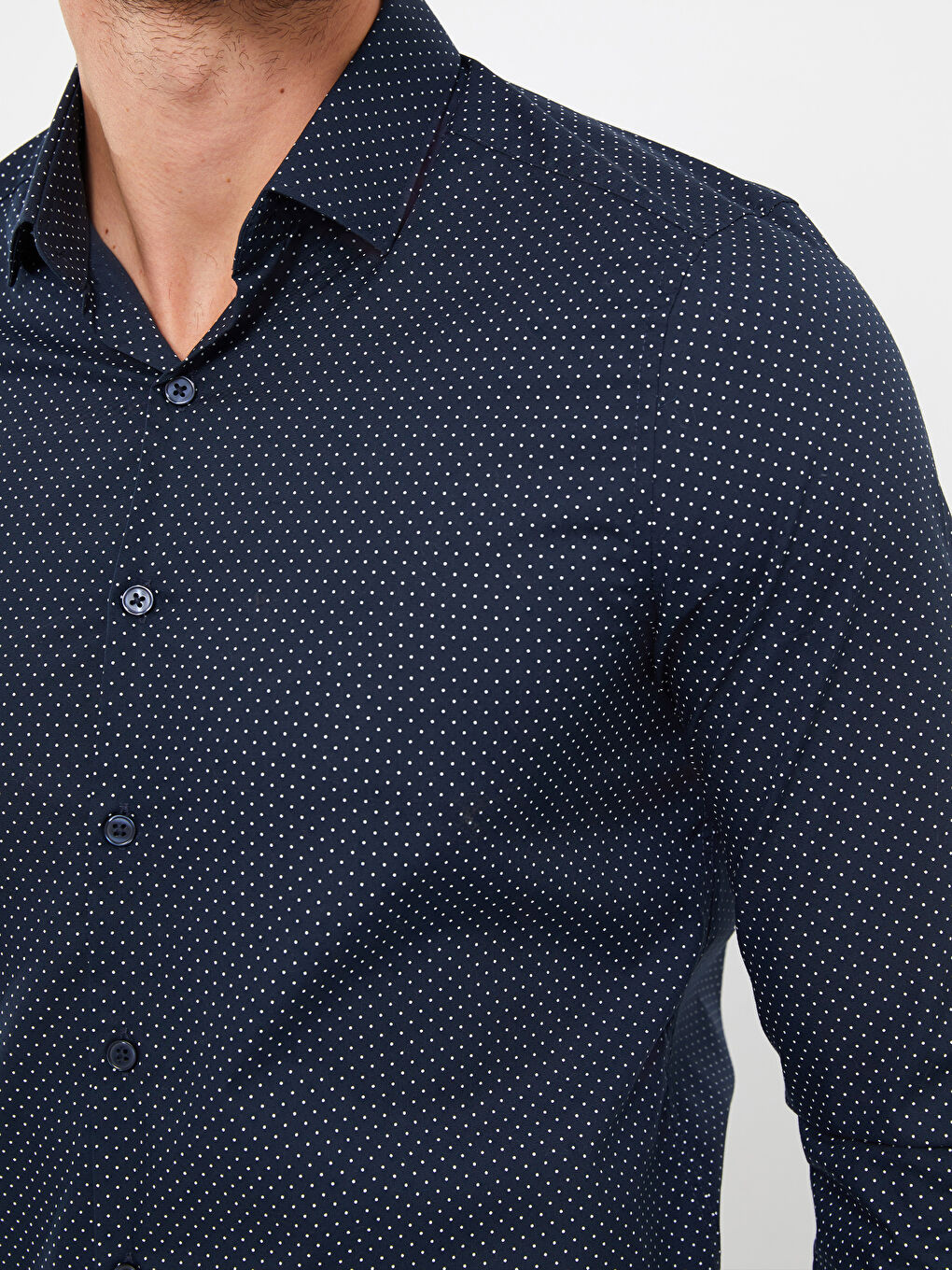 Slim Fit Uzun Kollu Desenli Erkek Gömlek-3
