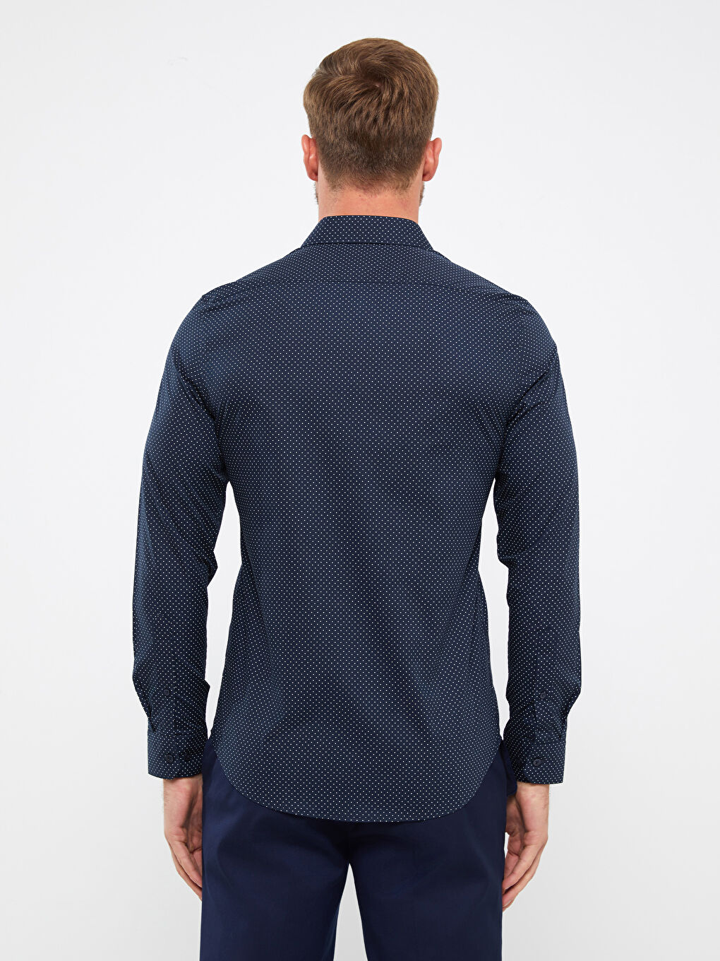 Slim Fit Uzun Kollu Desenli Erkek Gömlek-4