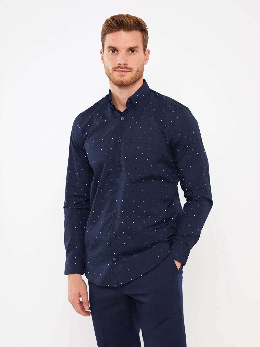 LCWAIKIKI Formal Regular Fit Uzun Kollu Desenli Erkek Gömlek -W3GP52Z8-LSJ