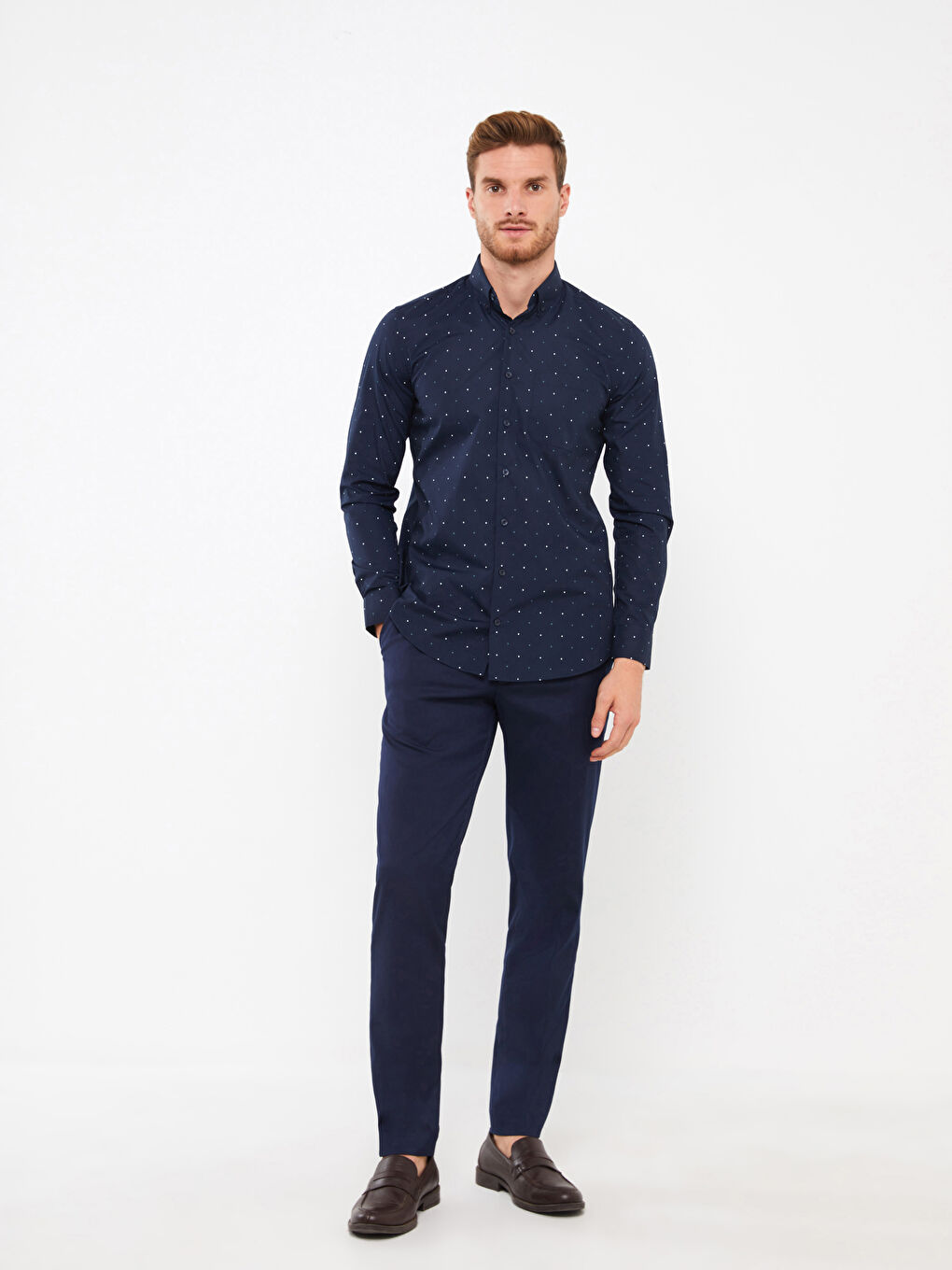 LCWAIKIKI Formal Regular Fit Uzun Kollu Desenli Erkek Gömlek -W3GP52Z8-LSJ