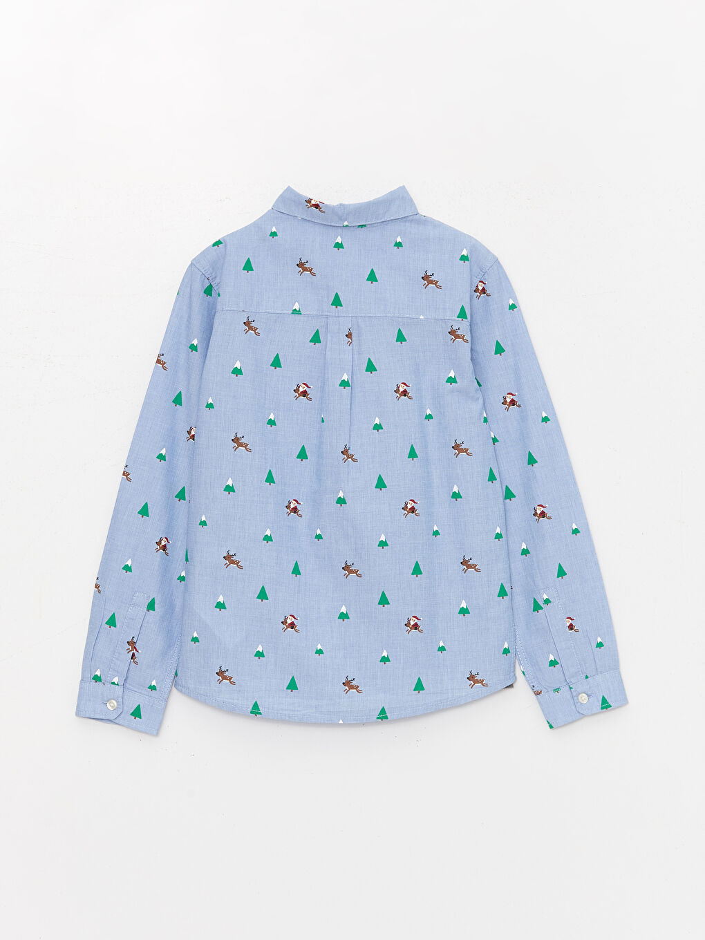 LCW Kids Christmas Themed Long Sleeve Boy Shirt -W3GP54Z4-VJF