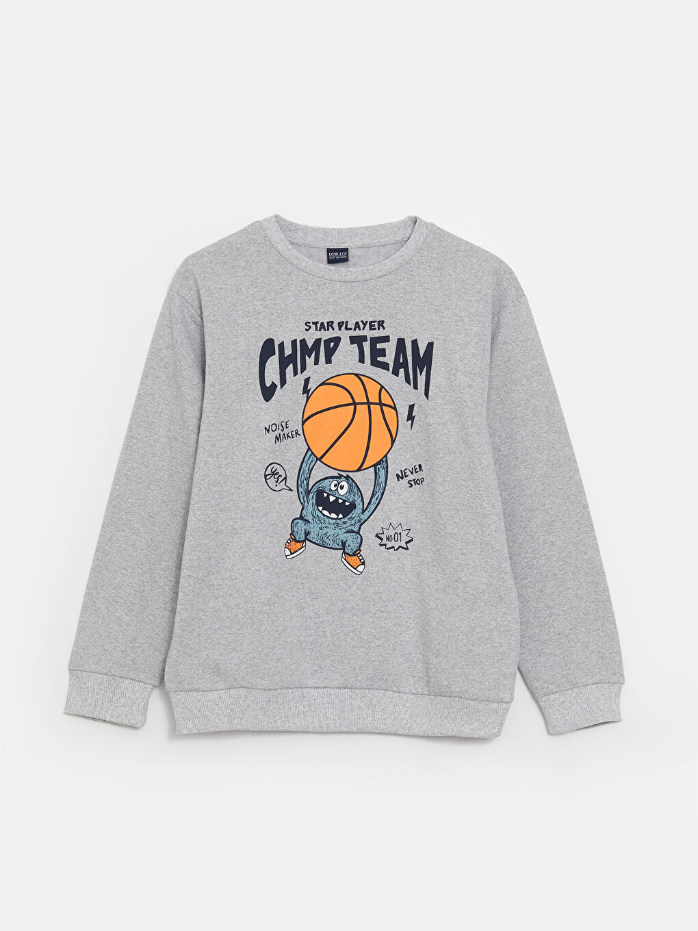 Relaxed Fit Crew Neck Printed Boys' Sweatshirt
