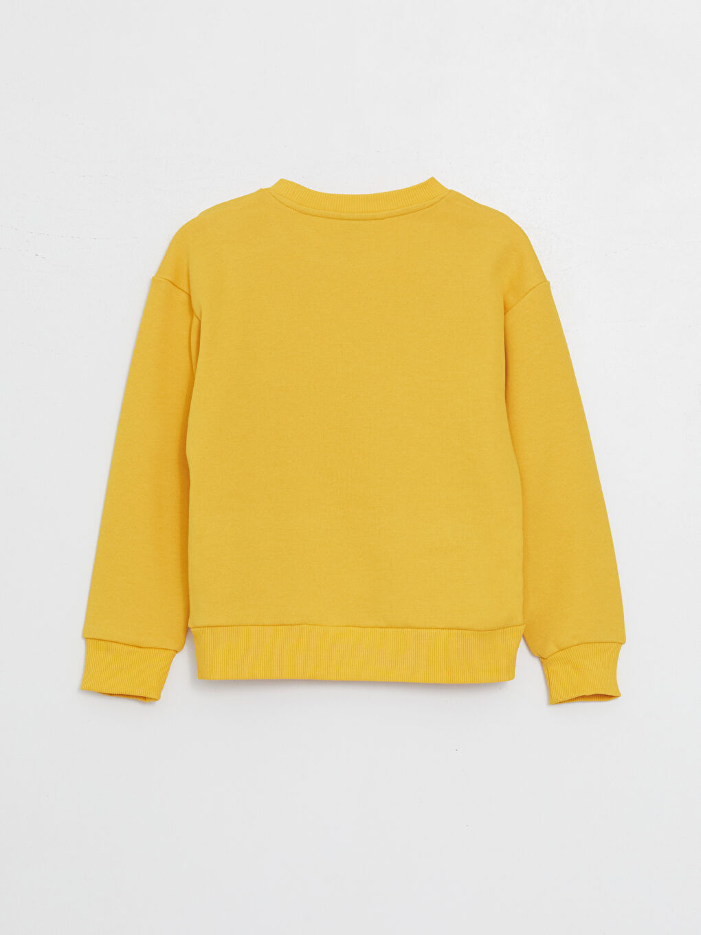 Sarı Bisiklet Yaka Baskılı Uzun Kollu Erkek Çocuk Sweatshirt-1