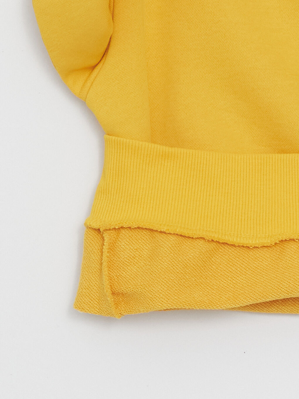 Sarı Bisiklet Yaka Baskılı Uzun Kollu Erkek Çocuk Sweatshirt-2