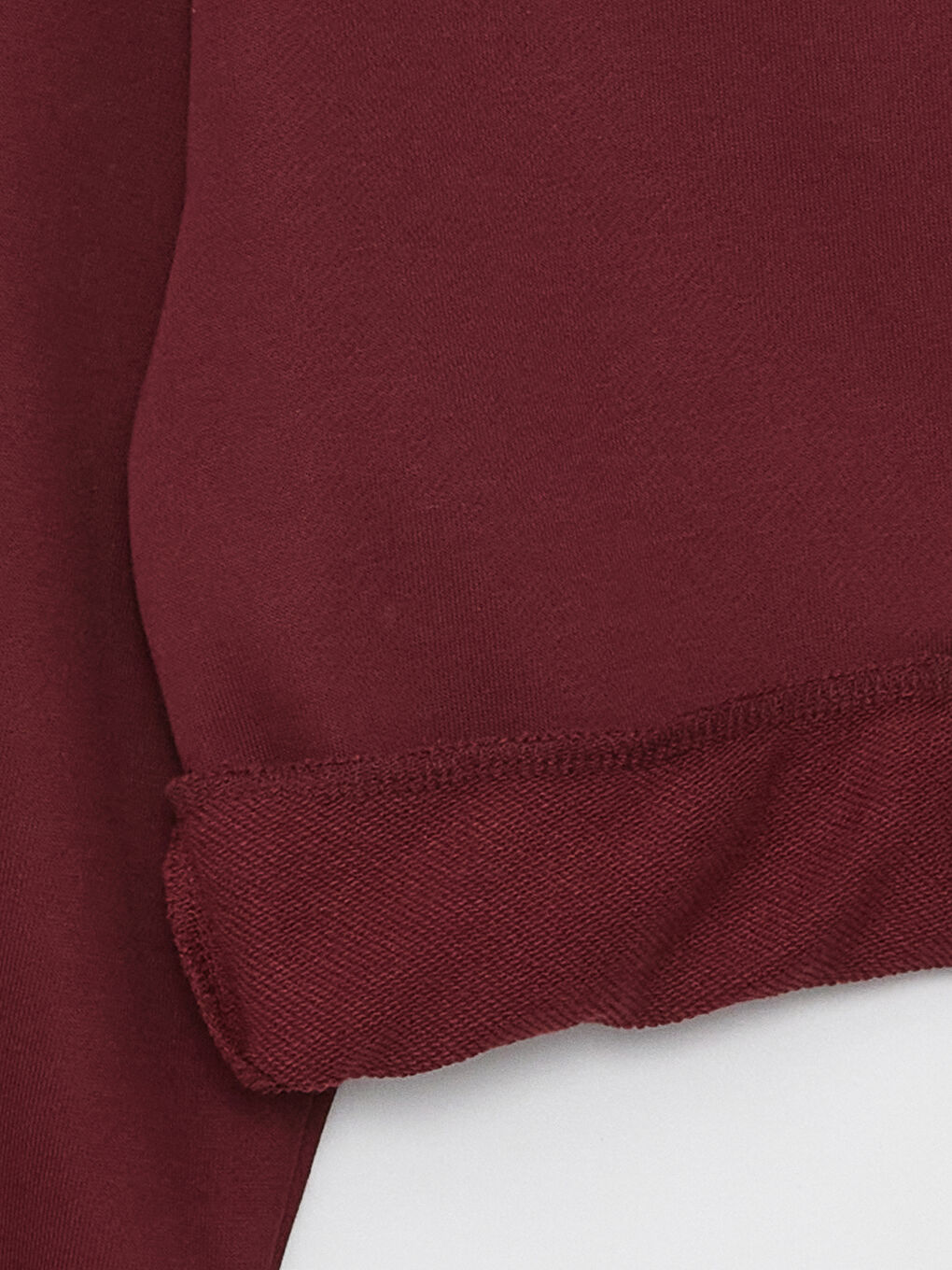 Bordo Bisiklet Yaka Baskılı Uzun Kollu Erkek Çocuk Sweatshirt-1