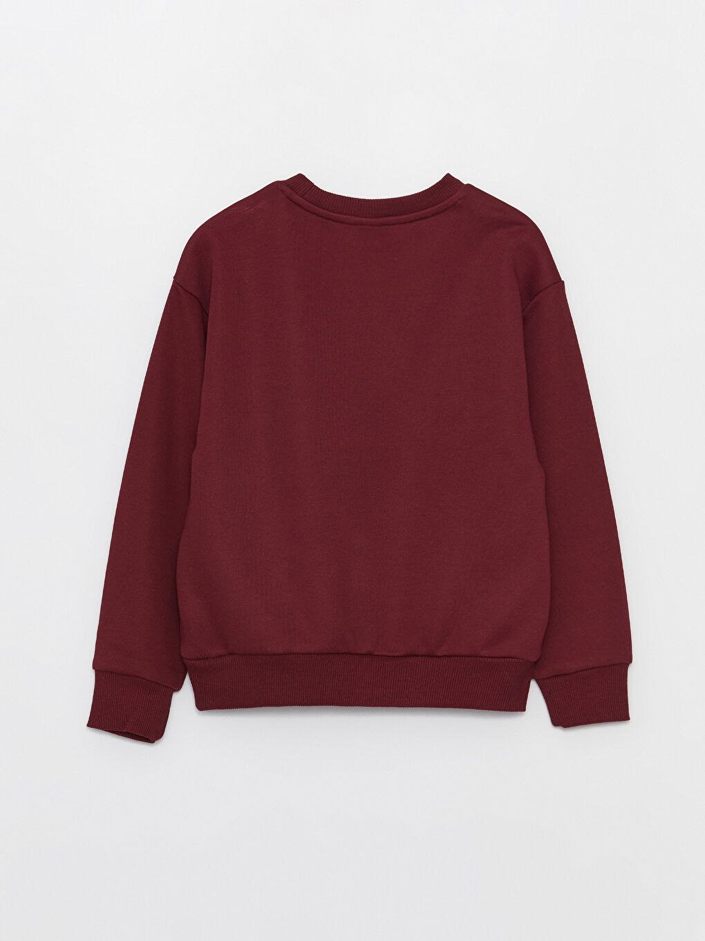 Bordo Bisiklet Yaka Baskılı Uzun Kollu Erkek Çocuk Sweatshirt-2
