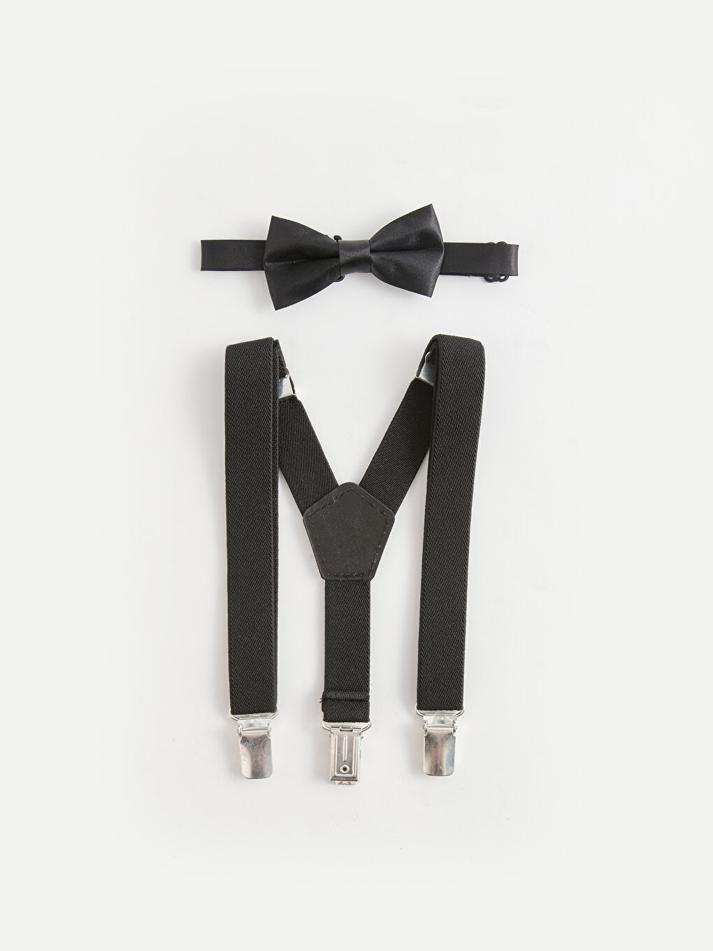 Siyah Erkek Bebek Pantolon Askısı ve Papyon 2'li-1