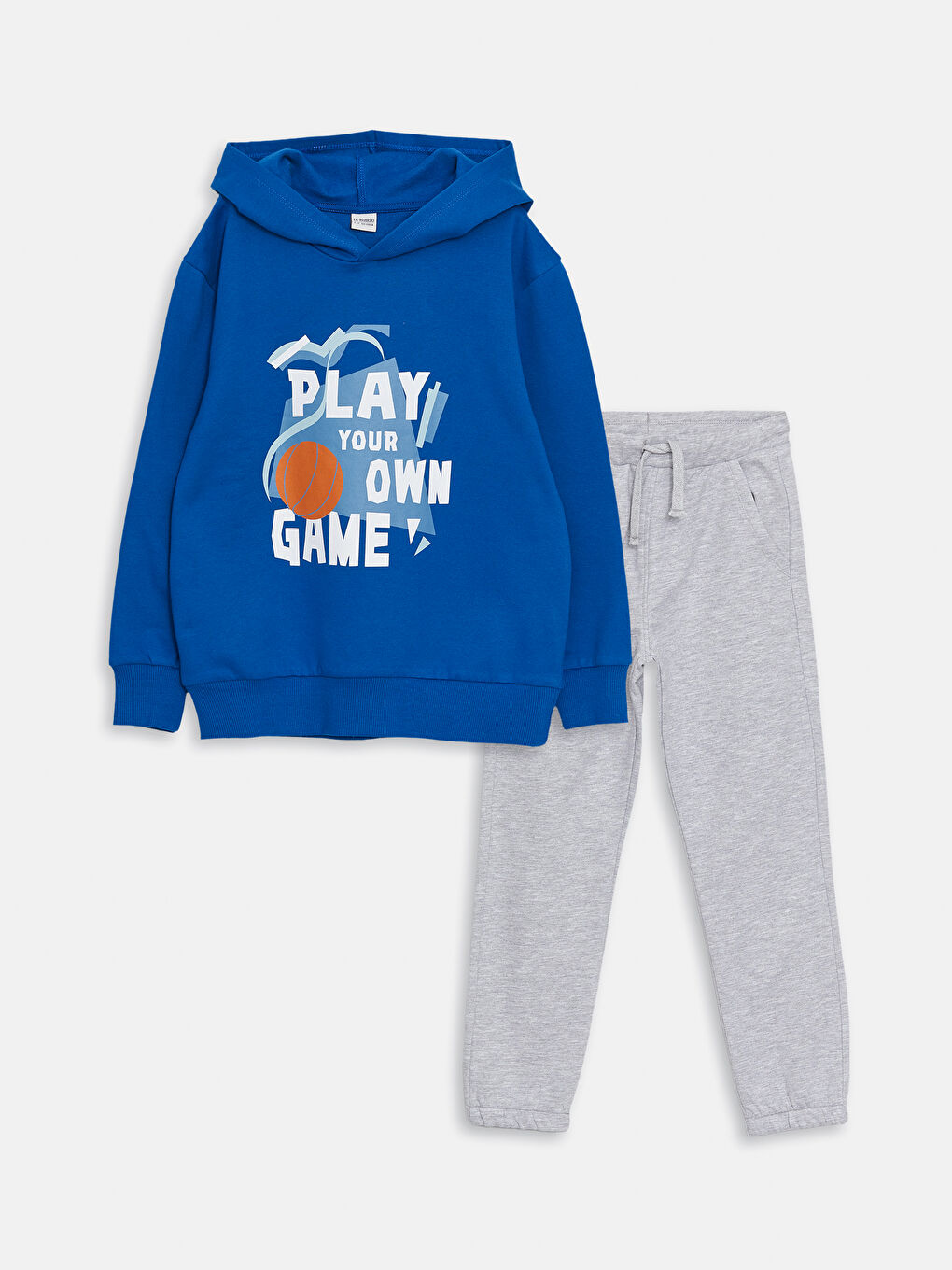 Hooded Printed Long Sleeve Boy Sweatshirt and Sweatpants