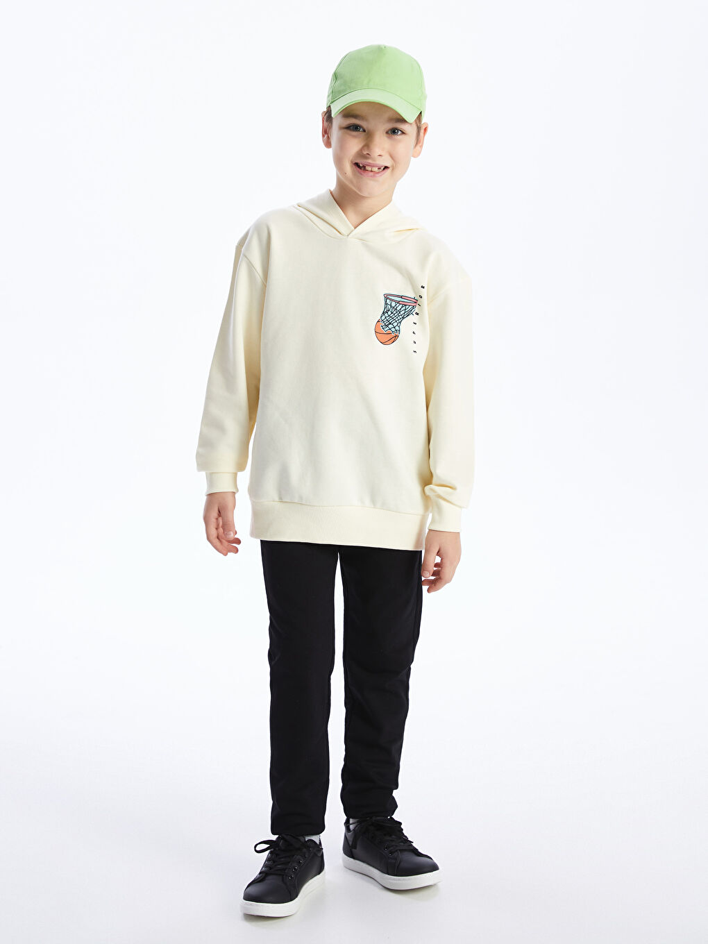 LCW Kids Relaxed Fit Printed Boys' Hoodie -W3GR26Z4-FDN