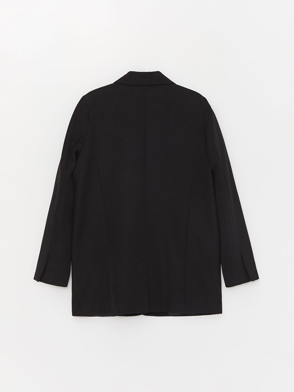 Siyah Düz Uzun Kollu Kadın Blazer Ceket-6