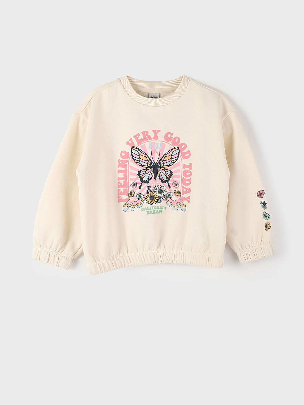 Crew Neck Girls' Sweatshirt and Pants-1