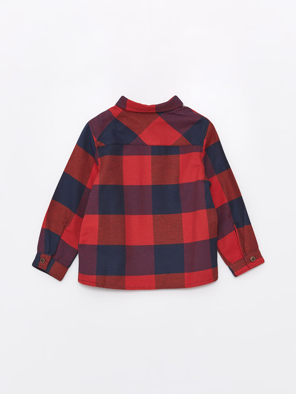 Long Sleeve Plaid Patterned Baby Boy Shirt-1