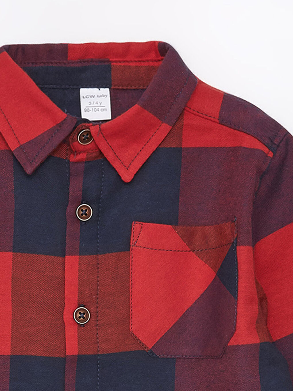 Long Sleeve Plaid Patterned Baby Boy Shirt-2