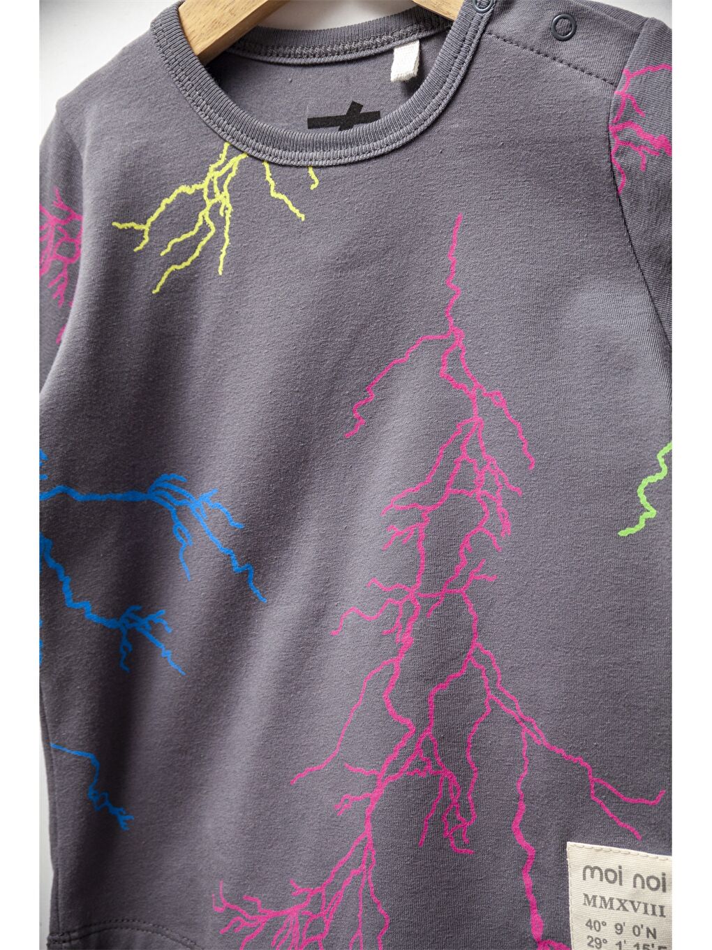 Antrasit Bisiklet Yaka Uzun Kollu Baskılı Erkek Bebek 2'li Takım-6