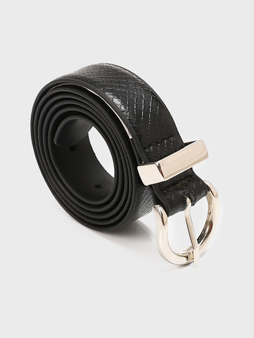 حزام جلد صناعي للسيدات - مجموعة من قطعتين-1