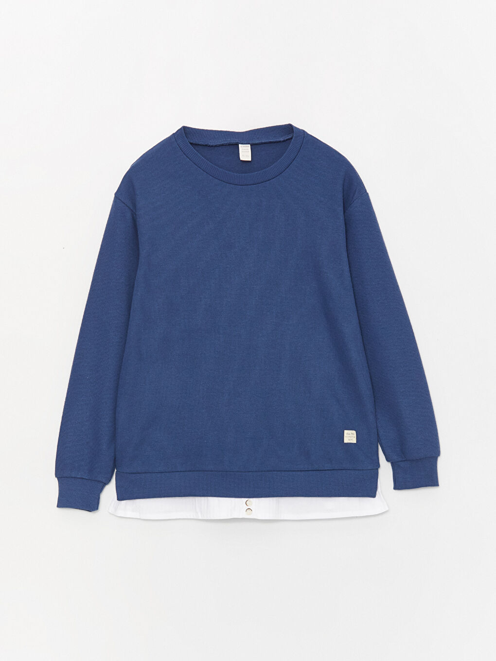 LCW Kids Orta Mavi Bisiklet Yaka Erkek Çocuk Sweatshirt