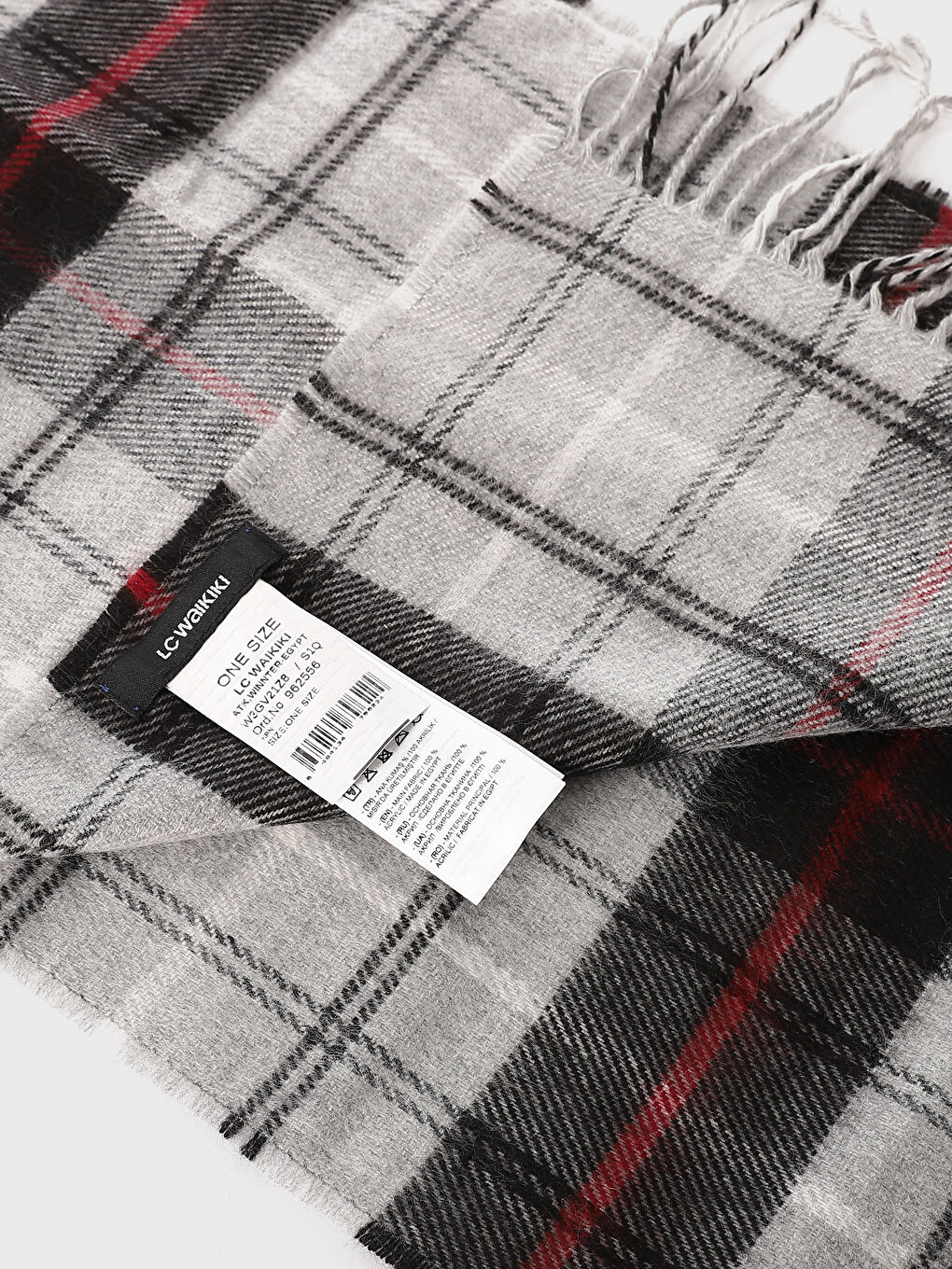 Plaid Patterned Fringed Men's Scarf-1