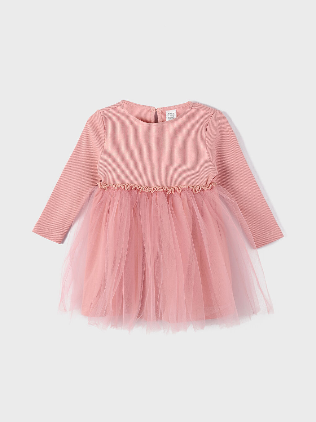 Crew Neck Long Sleeve Baby Girls' Dress