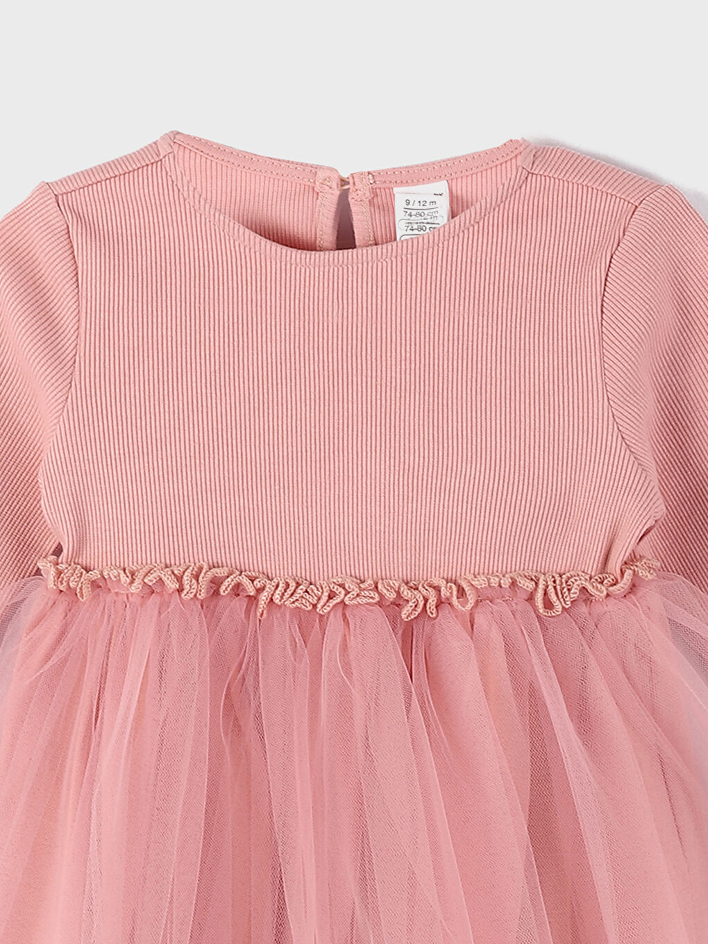 Crew Neck Long Sleeve Baby Girls' Dress-1