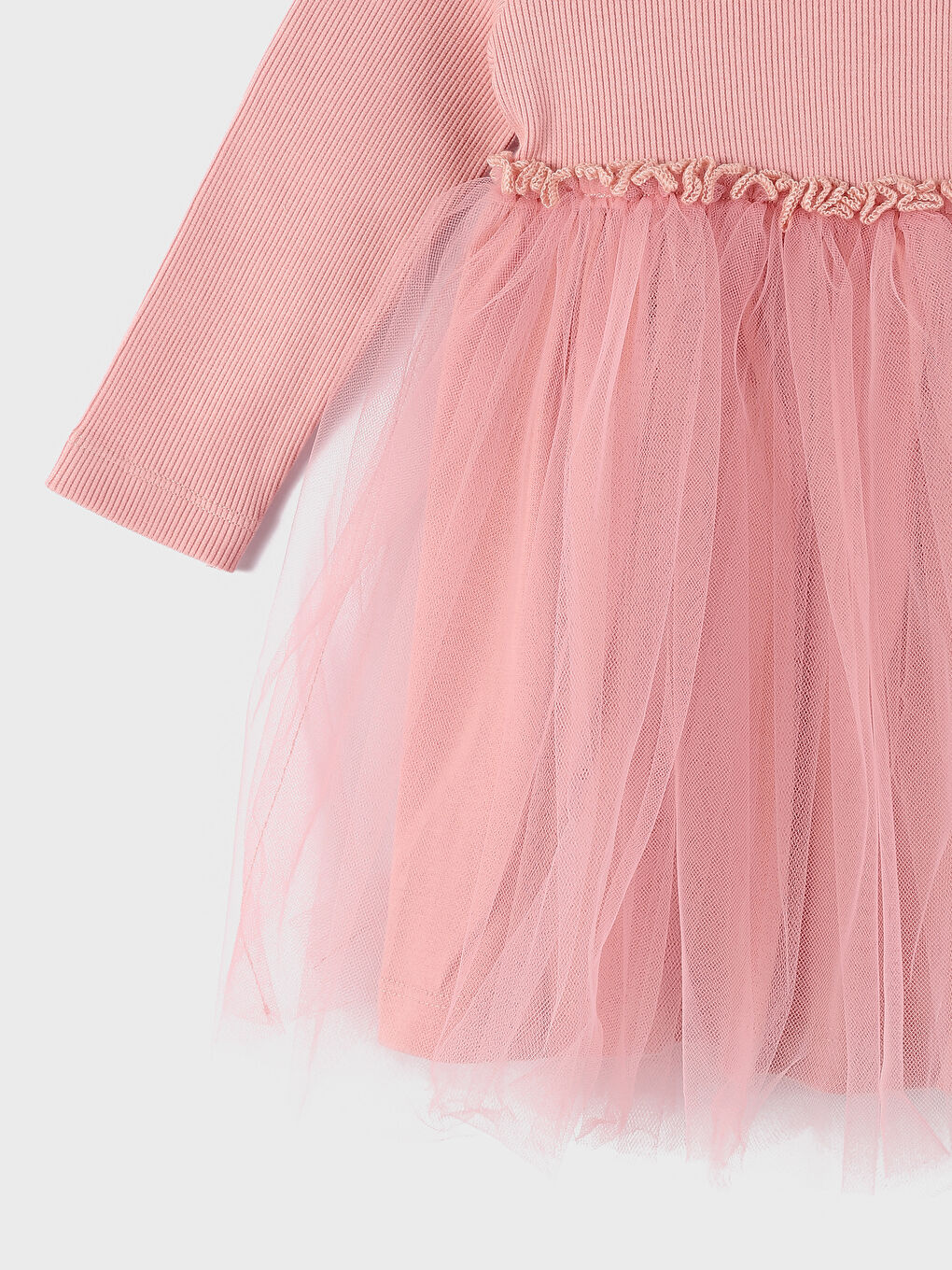 Crew Neck Long Sleeve Baby Girls' Dress-2