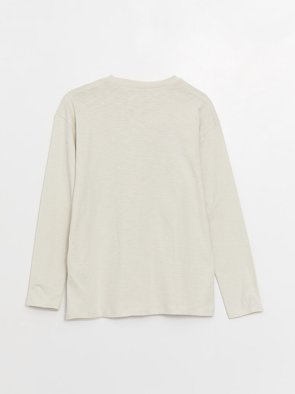 Gri Rahat Kalıp Bisiklet Yaka Baskılı Erkek Çocuk Tişört-1