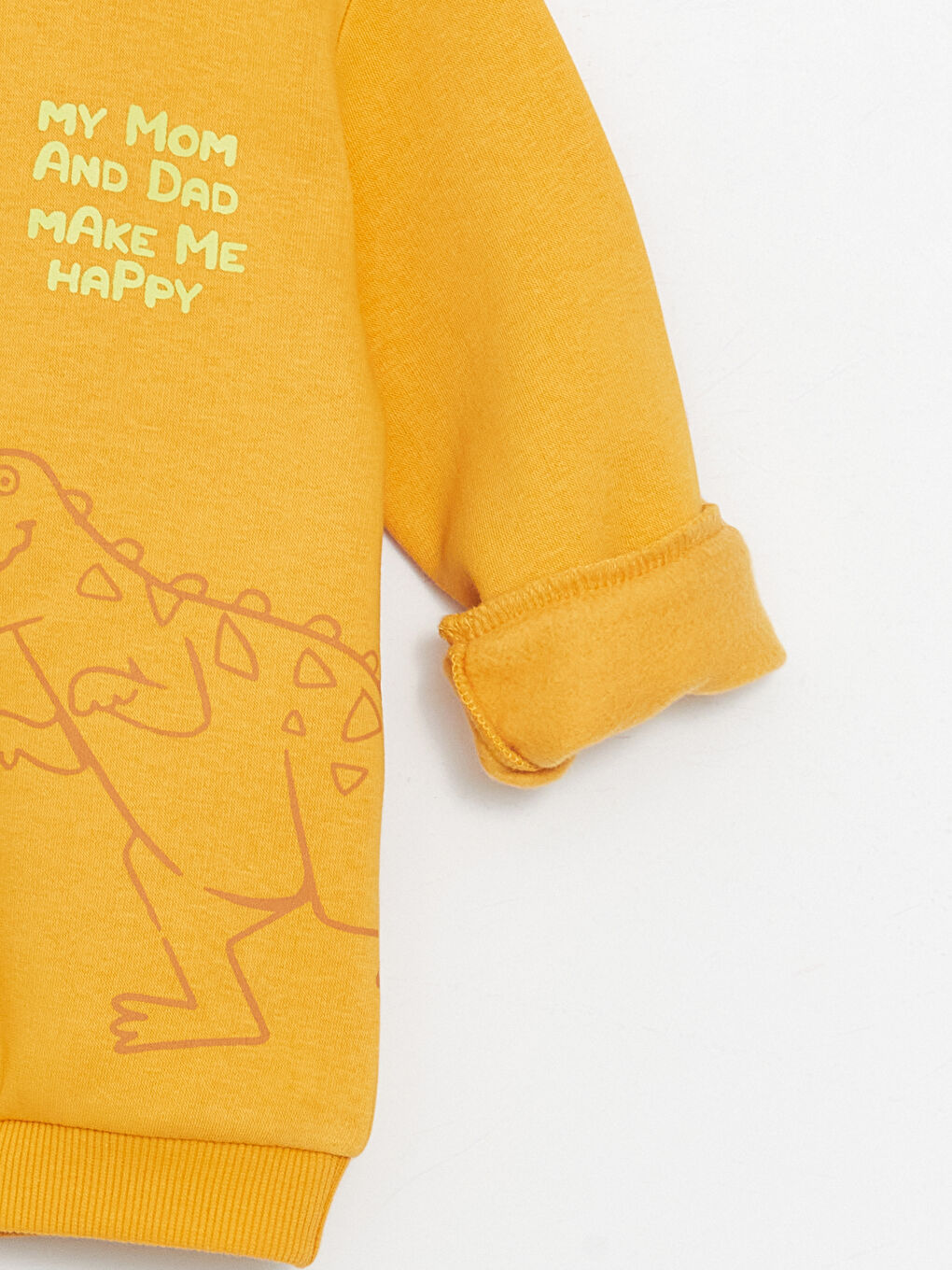 سويت شيرت مطبوع كم طويل بياقة دائرية للأولاد الرضع-1