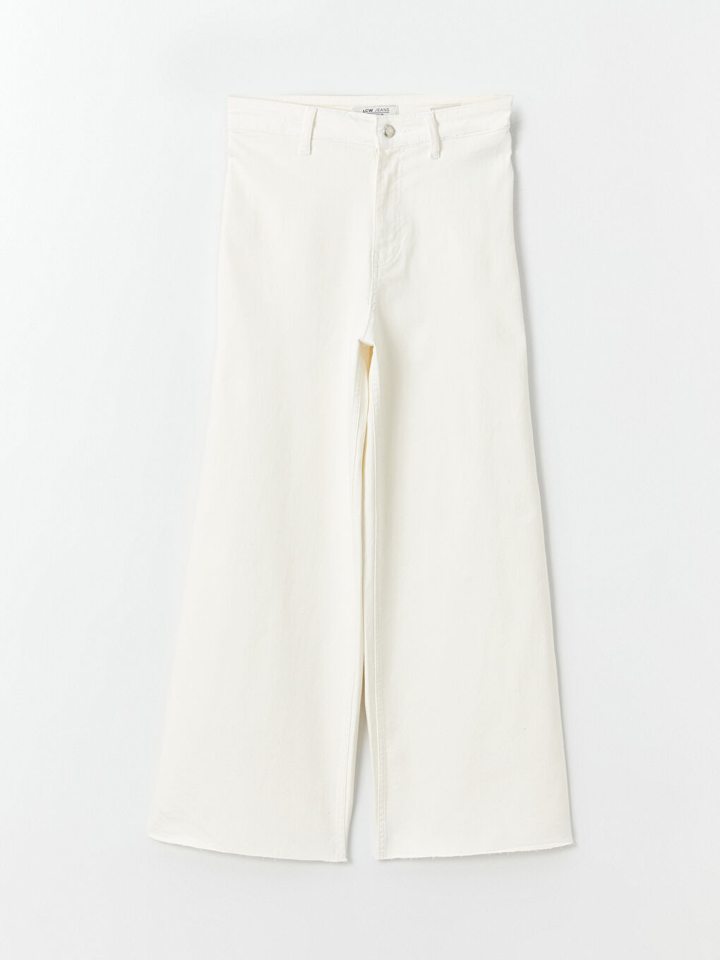 Ekru Wideleg Kadın Jean Pantolon-7