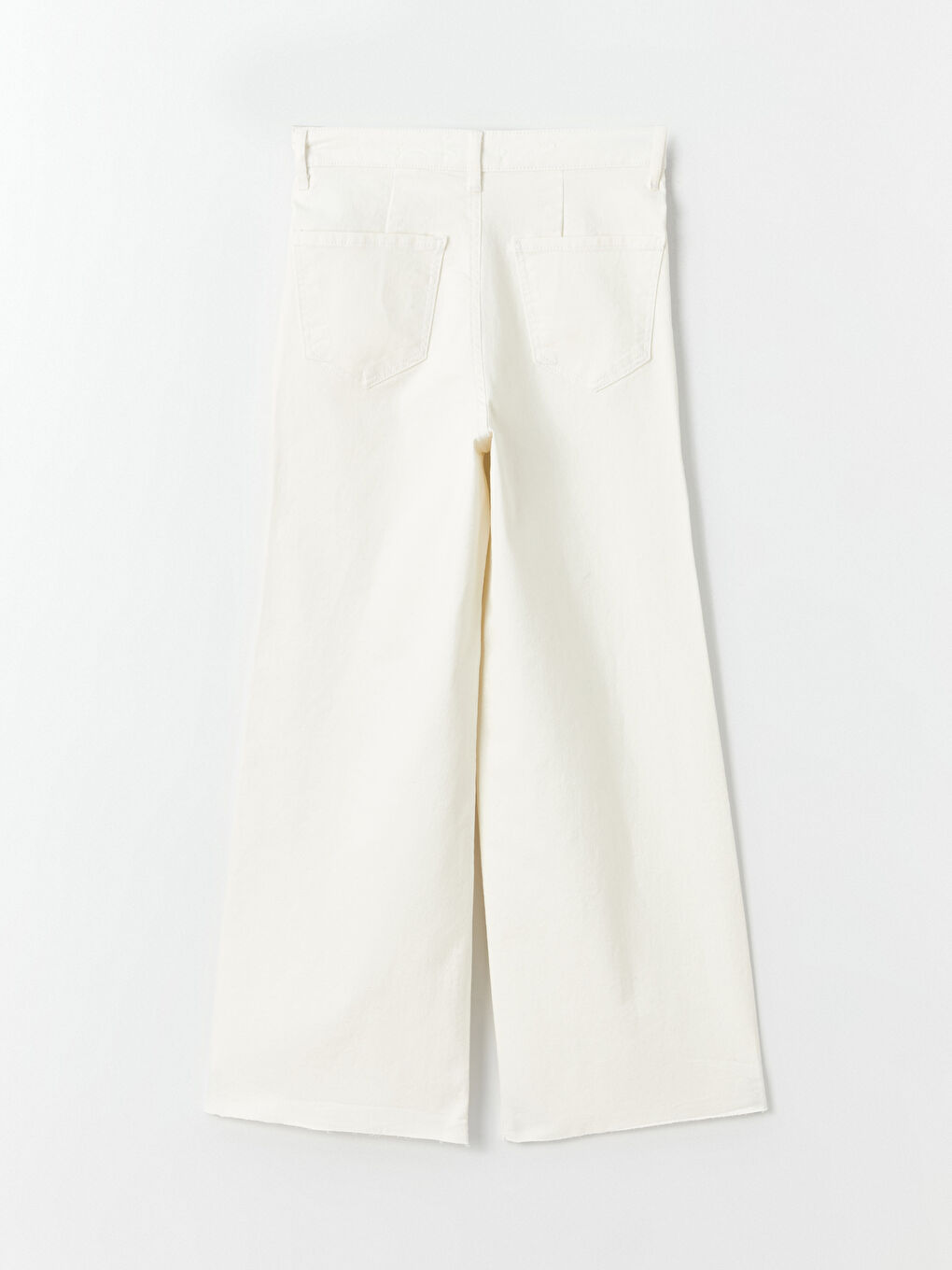 Ekru Wideleg Kadın Jean Pantolon-8