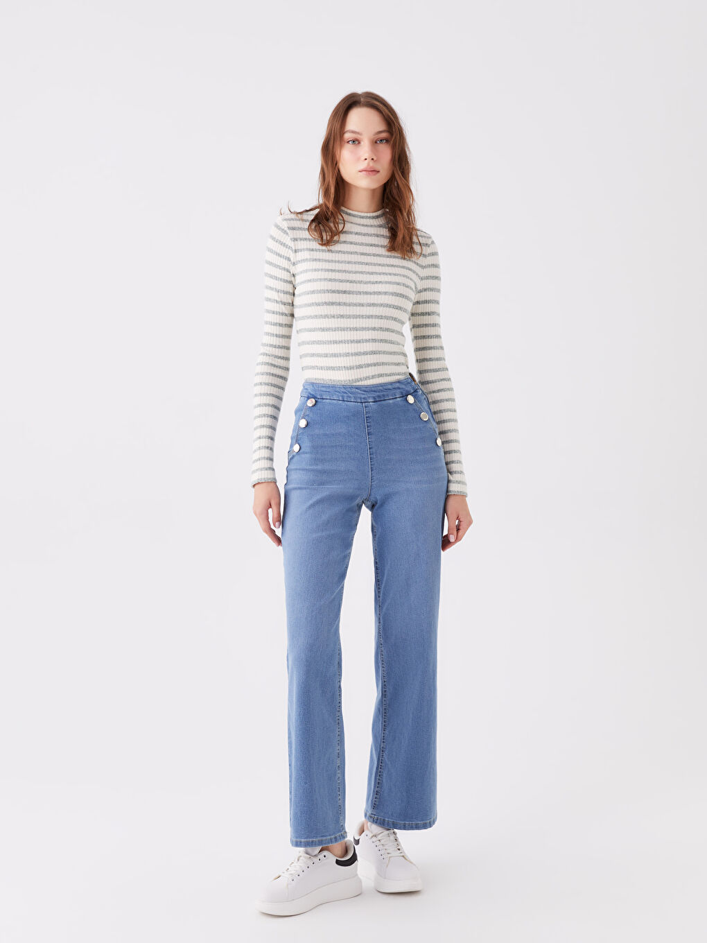 İndigo Wideleg Kadın Jean Pantolon