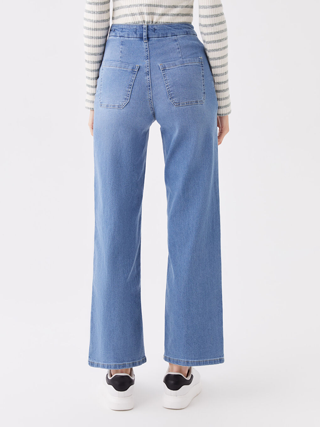 İndigo Wideleg Kadın Jean Pantolon-3