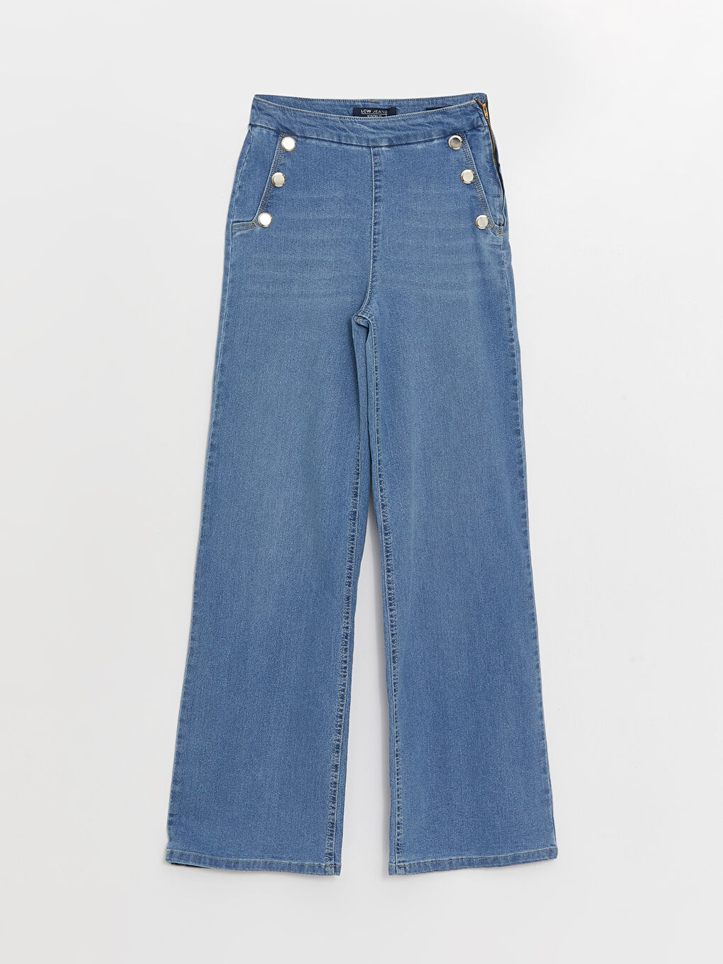 İndigo Wideleg Kadın Jean Pantolon-4