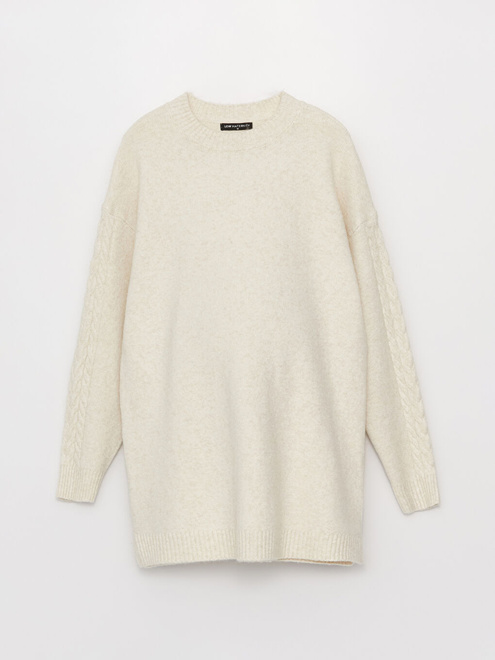 Crew Neck Self Patterned Long Sleeve Maternity Tricot Sweater -W3GY83Z8-DM0