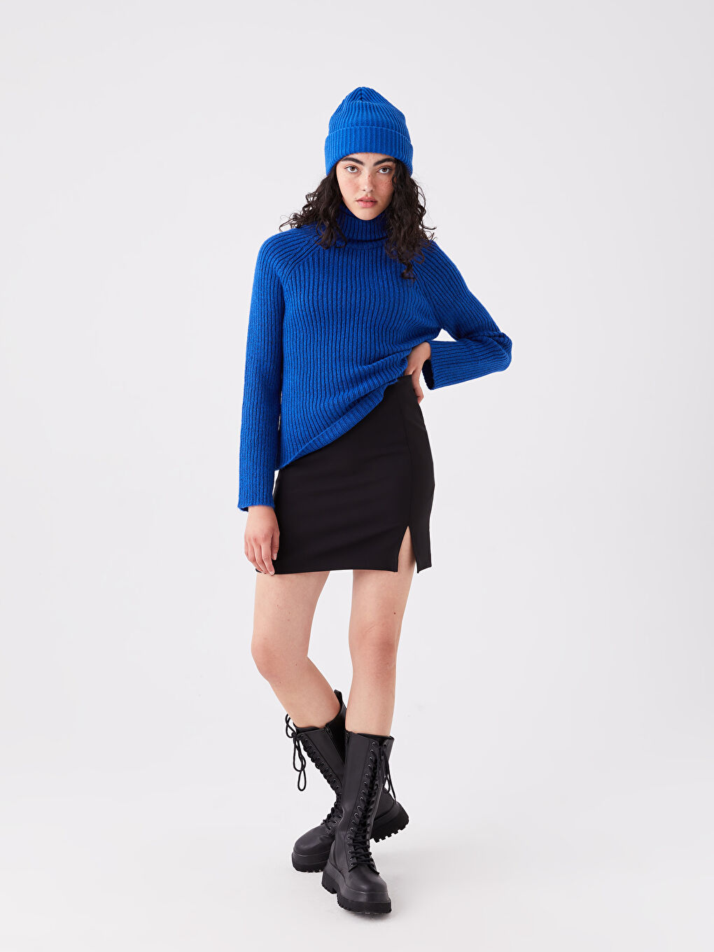 Women's Zipper Waist Straight Skirt