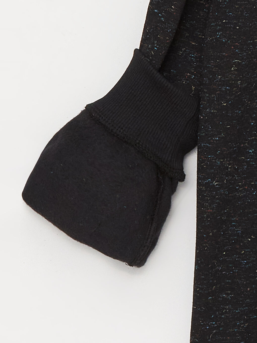 Siyah Baskılı Uzun Kollu Erkek Çocuk Hoodie-2