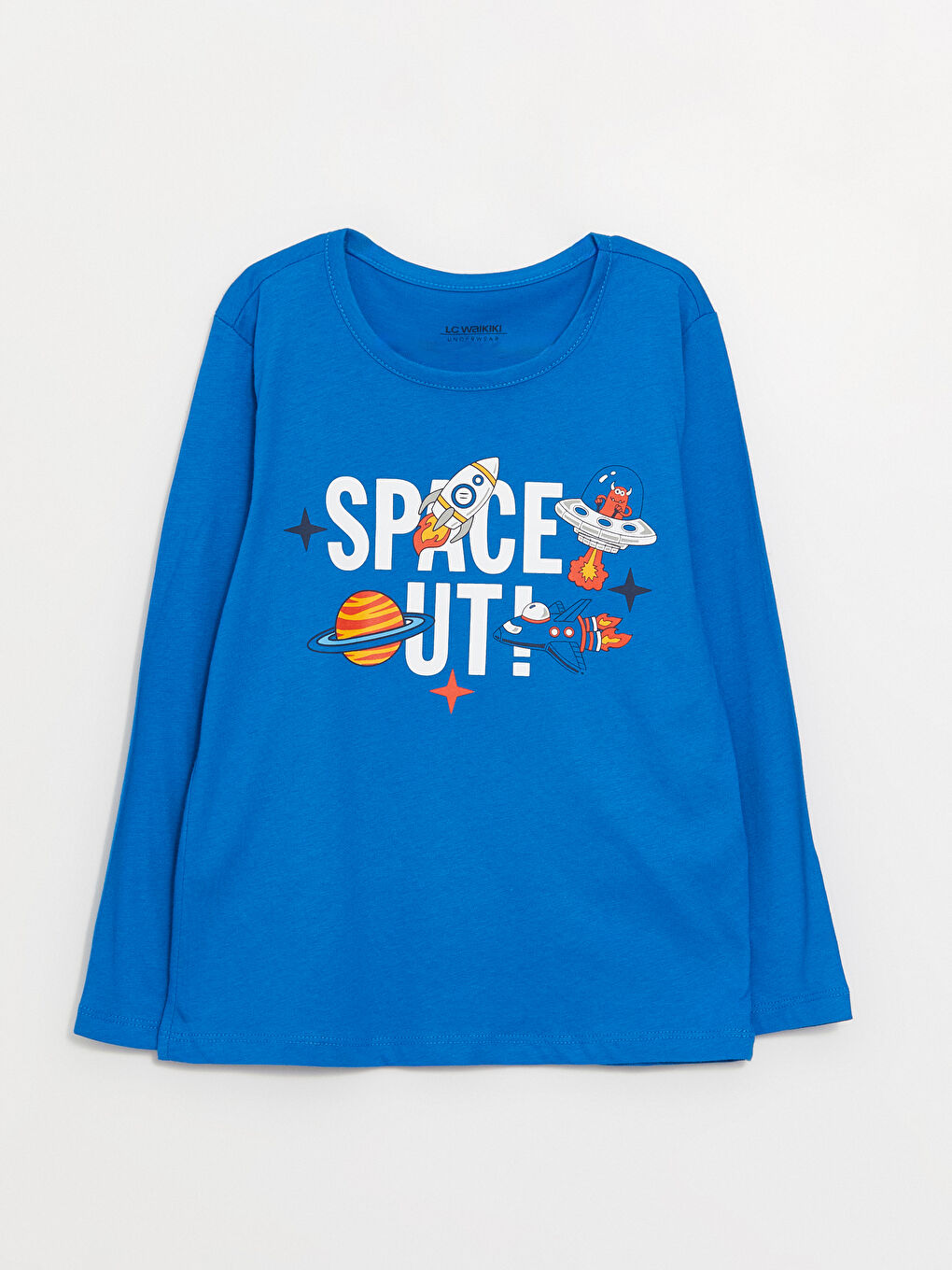 Crew Neck Printed Long Sleeve Boys' Pajama Set, 2-Piece-1