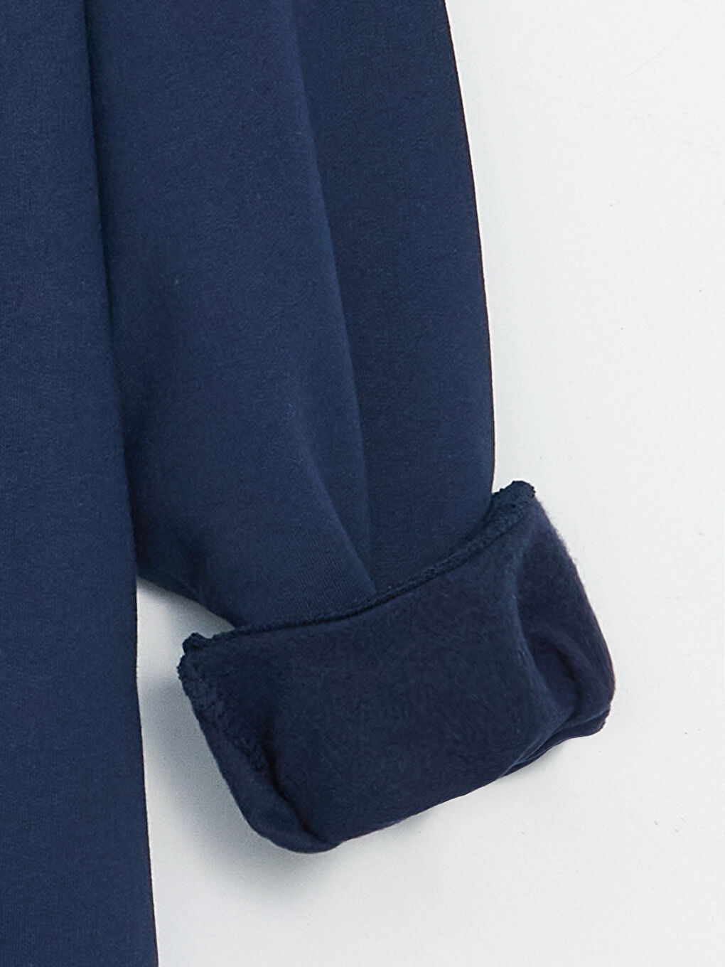 Lacivert Bisiklet Yaka Düz Uzun Kollu Kadın Sweatshirt Tunik-7