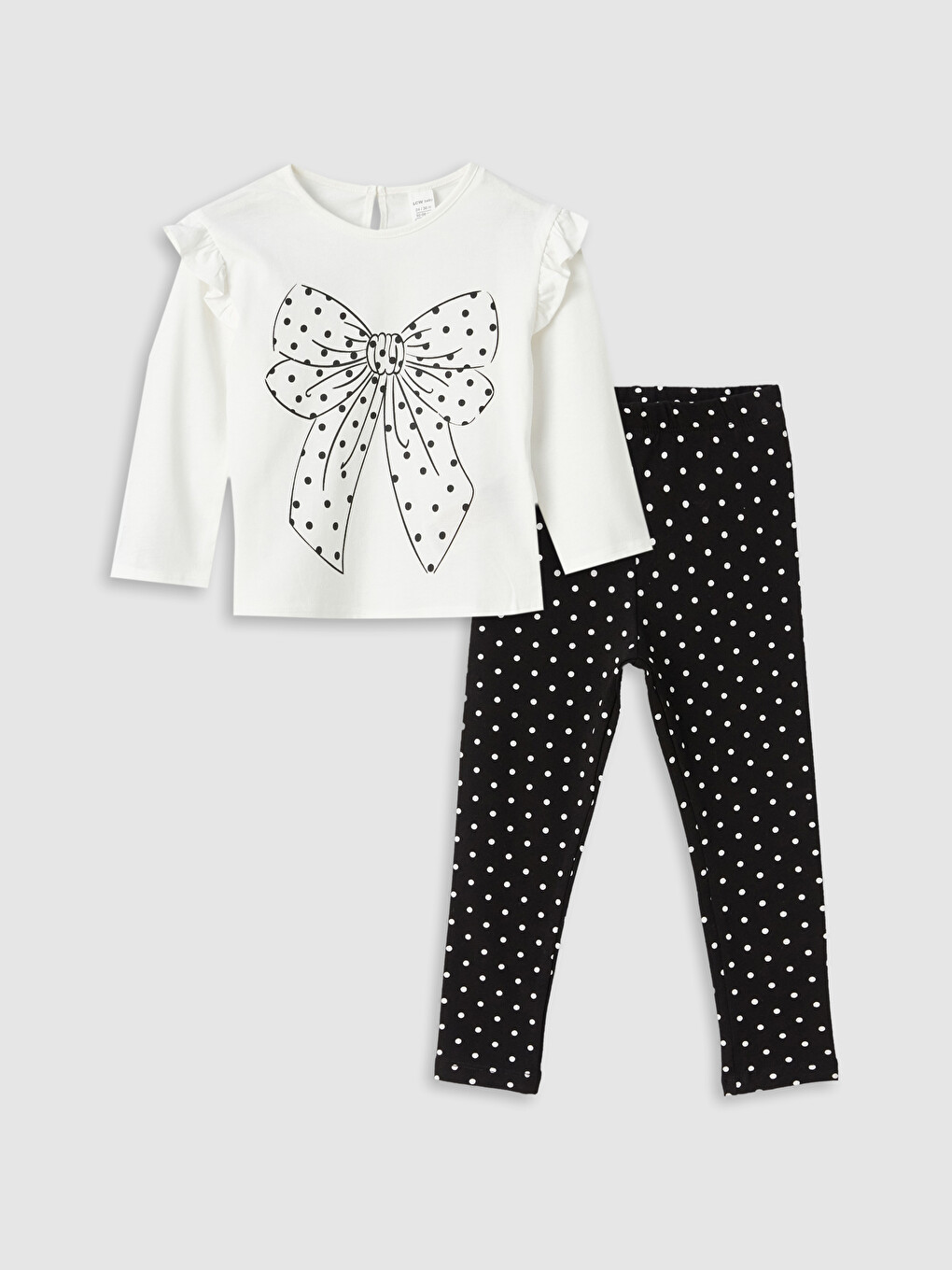 Crew Neck Printed Baby Girl T-Shirt and Leggings 2-Pack Set