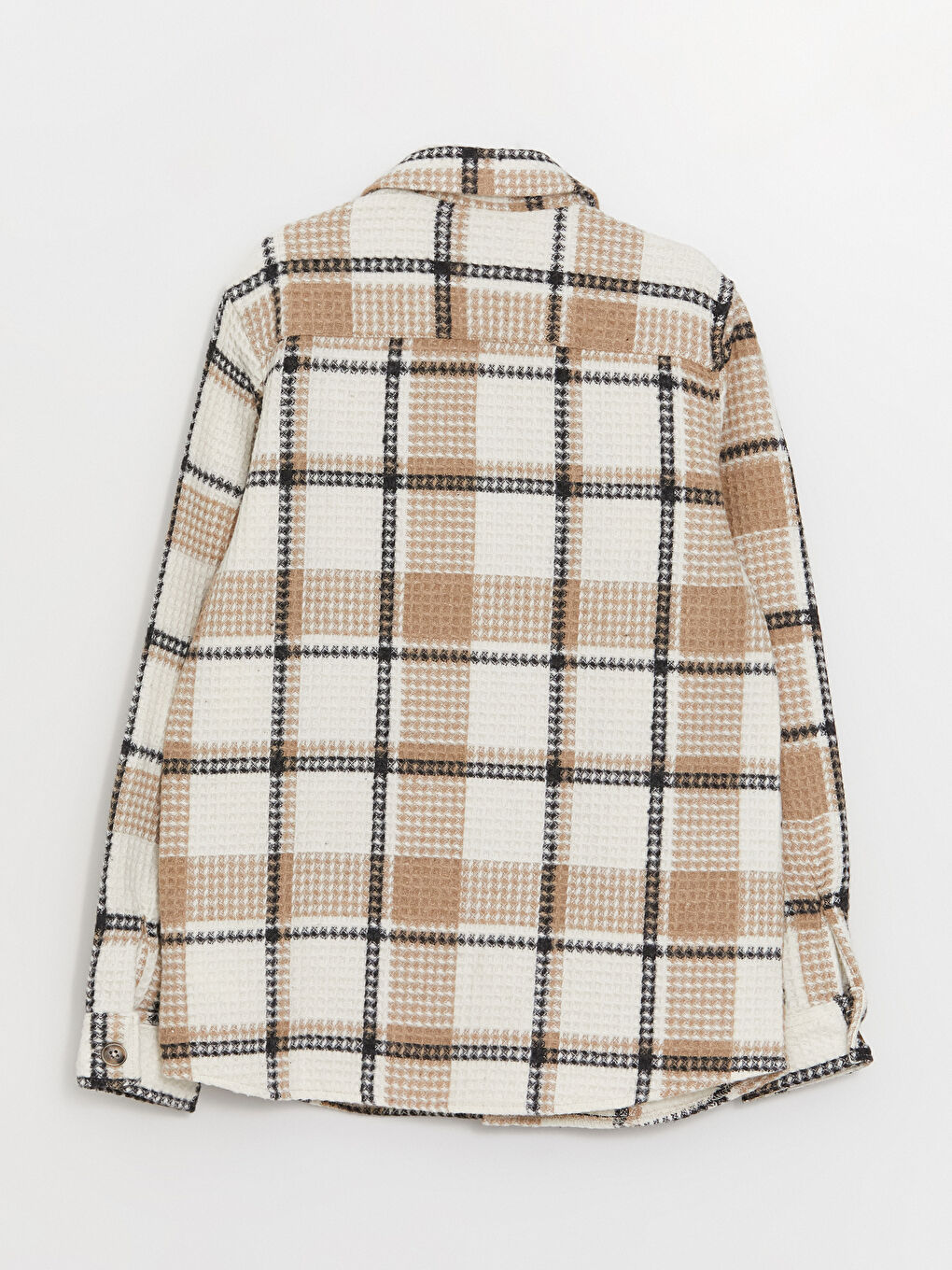 Bej Rahat Kalıp Ekose Erkek Çocuk Gömlek-2